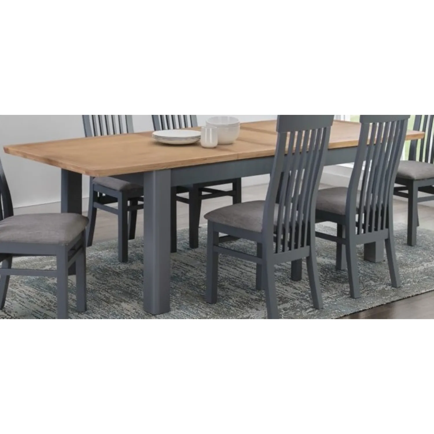 Solid and Blue 1.8m Extending Dining Table