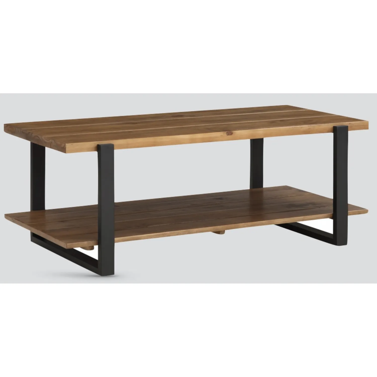 Rustic Solid Pine Coffee Table with Shelf