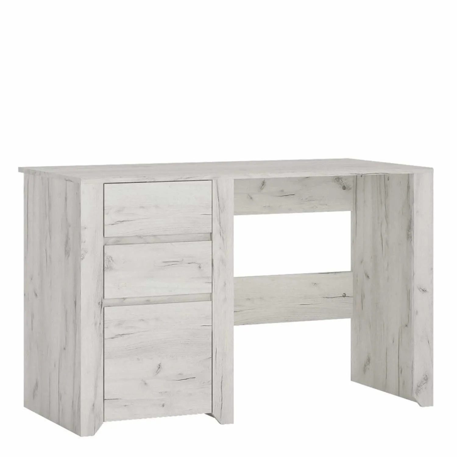 White Oak 2 Drawer 1 Door Single Pedestal Desk Dressing Table