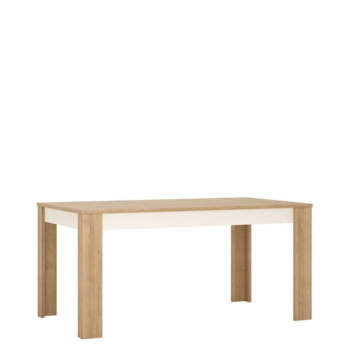 Large Extending Dining Table 160 to 200cm in Oak and White High Gloss 8 Seater