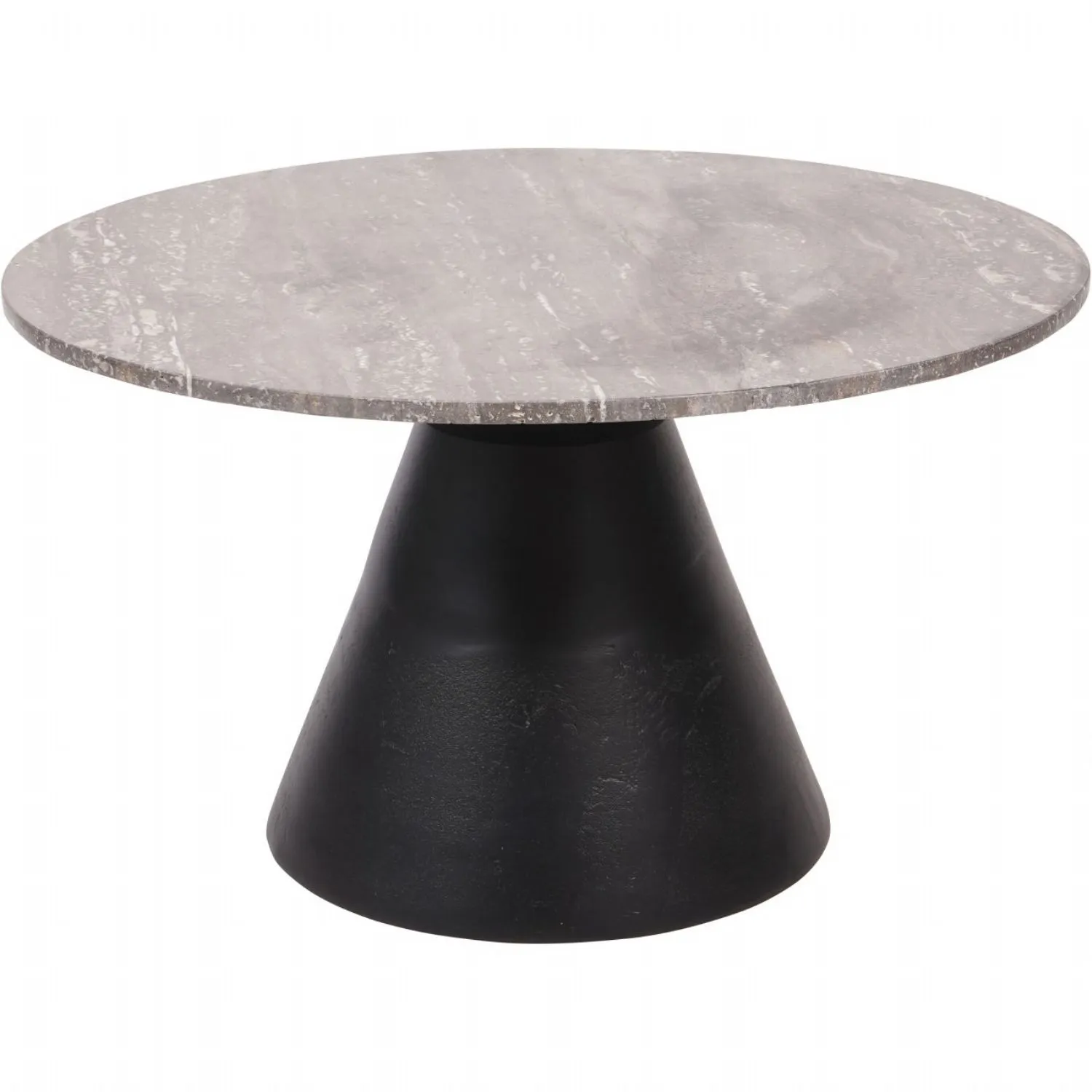 Clifton II Charcoal Black and Dark Travertine Coffee Table Large 75cm