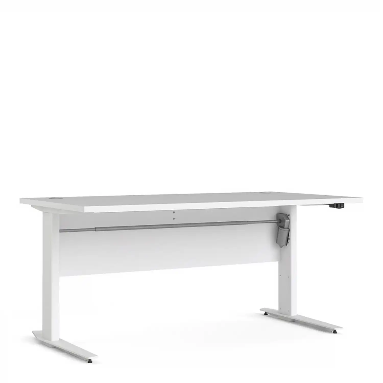 Desk 150 cm in White With Height adjustable legs With electric control in White