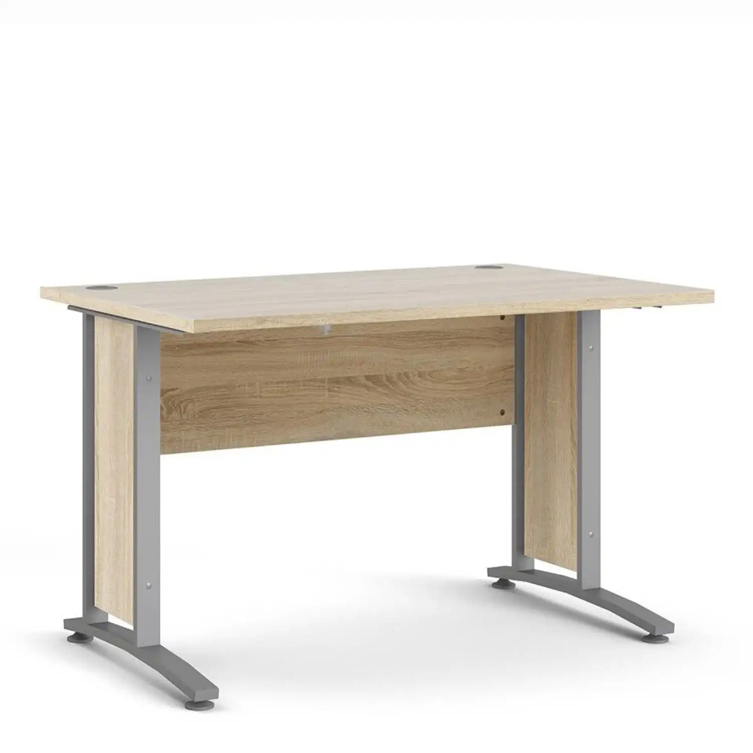 Desk 120 cm in Oak With Silver grey steel legs