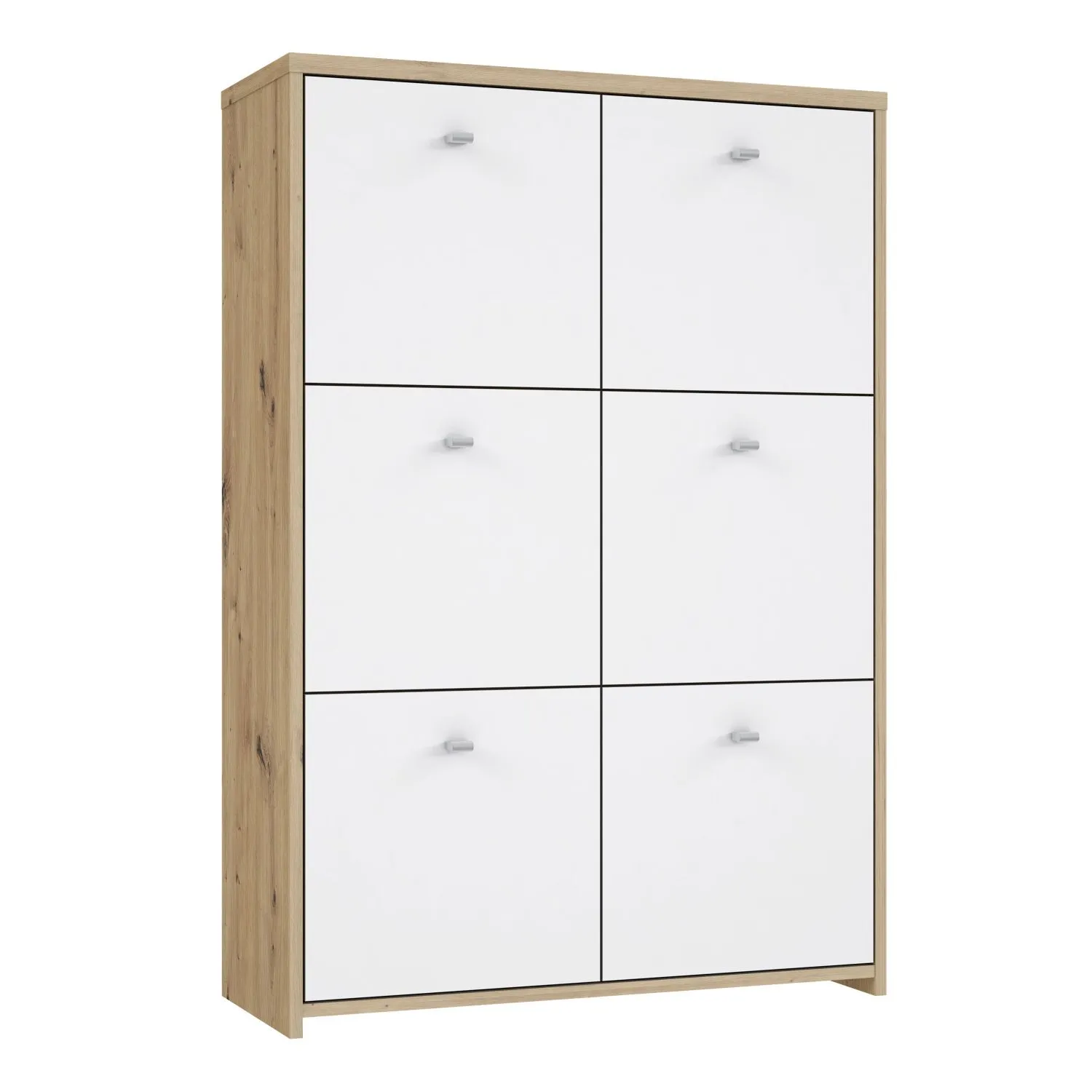 Best Chest Storage Cabinet with 6 Doors in Artisan Oak White