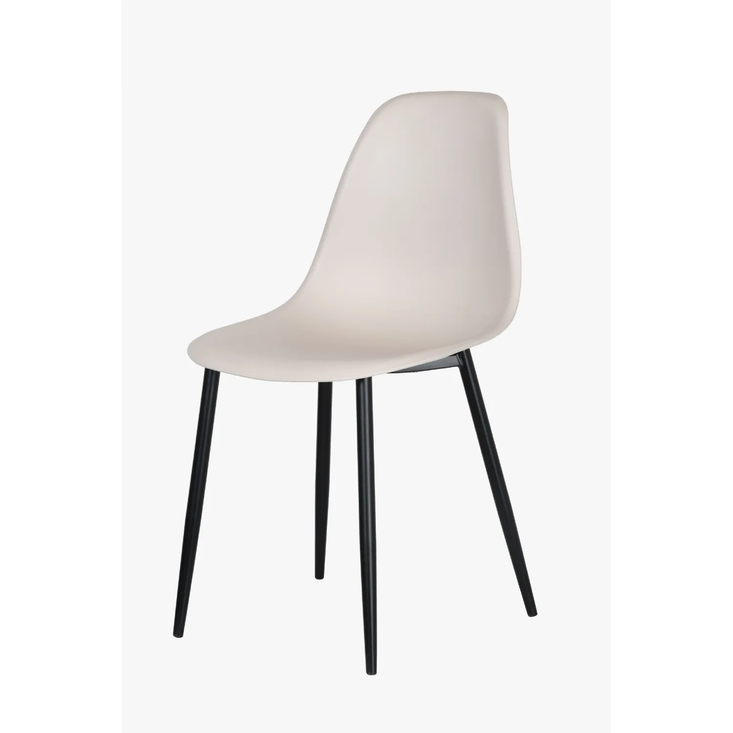 Calico Curved Dining Chair with Black Metal Tapering Legs