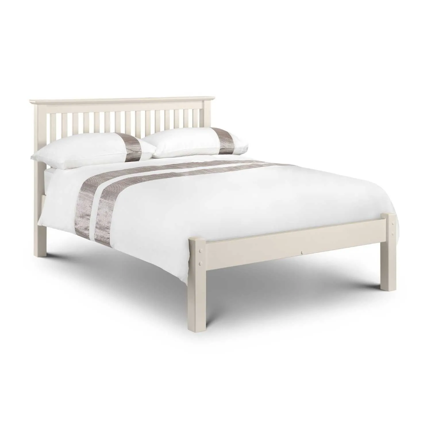 White Painted Wooden Low Foot End Bed Frame 135cm Double 4ft6in