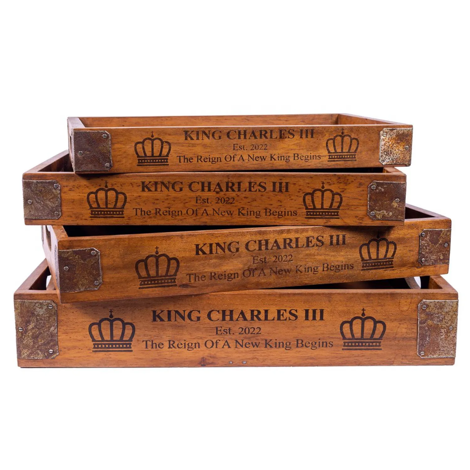 Set of 4 Butler Trays King Charles