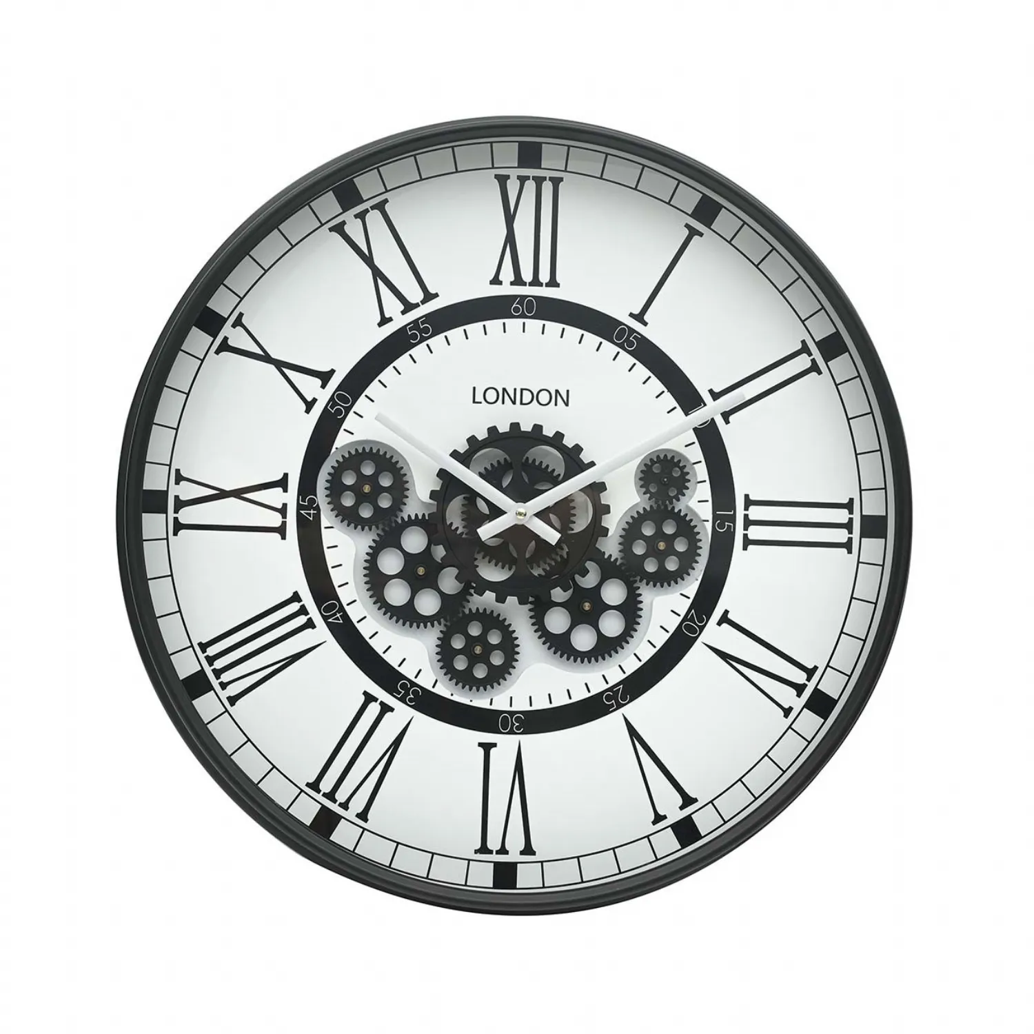 53. 5cm Black Gears Wall Clock