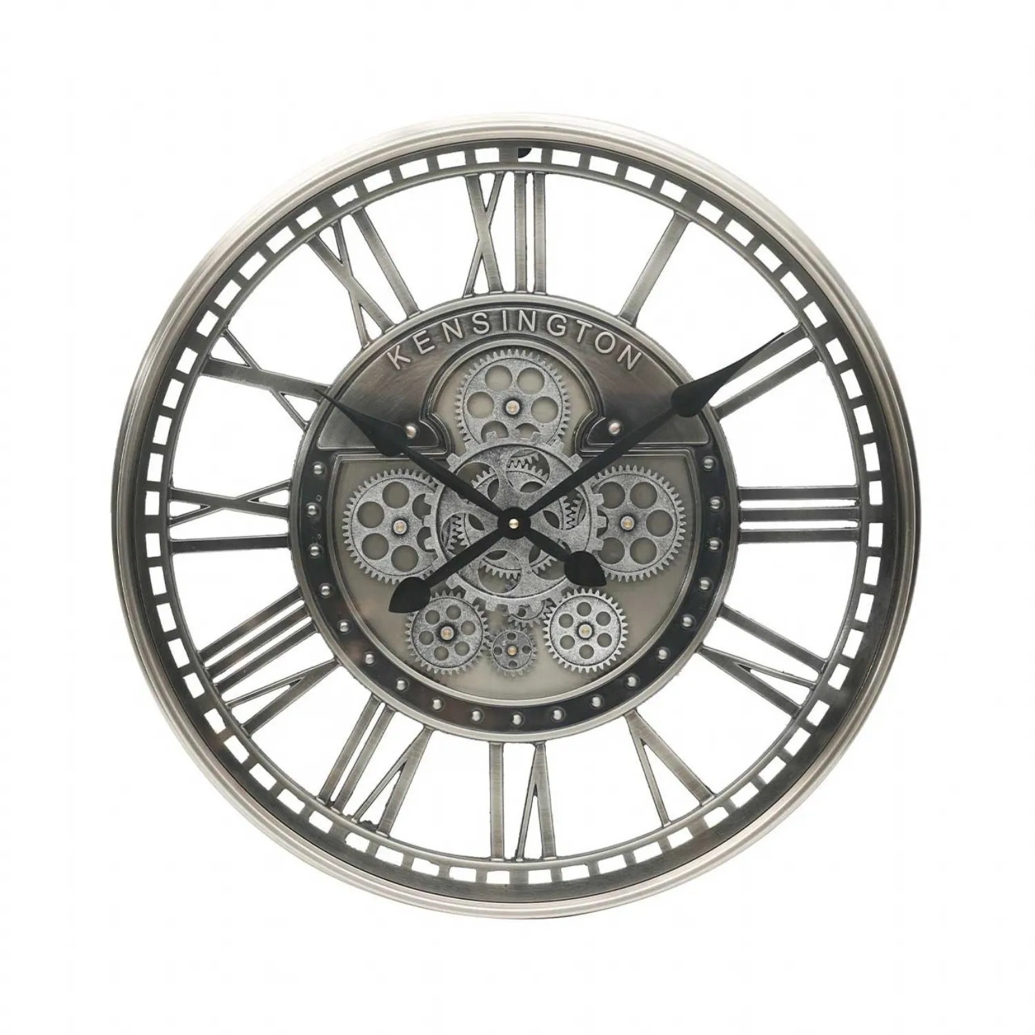 53. 5cm Nickel Gears Wall Clock