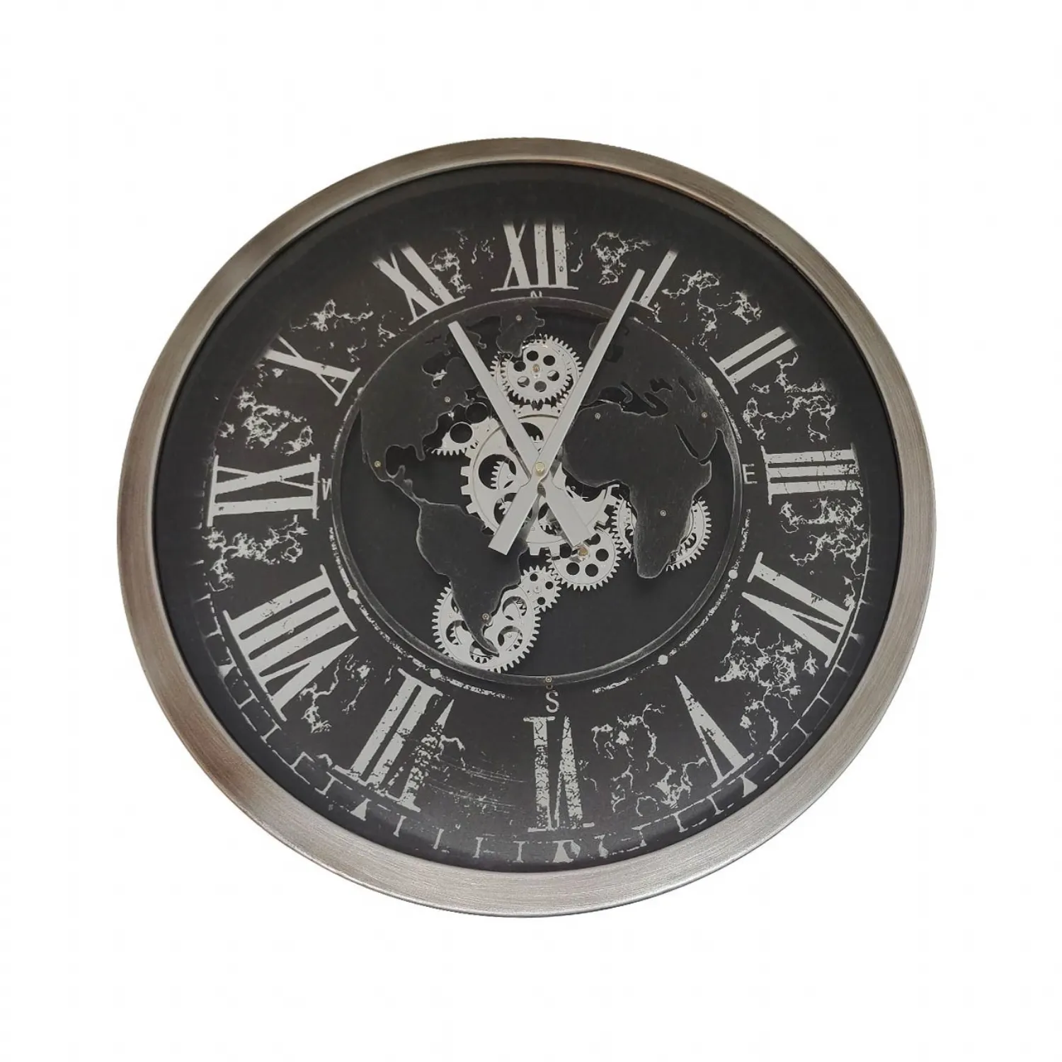 58cm Black Gears Wall Clock