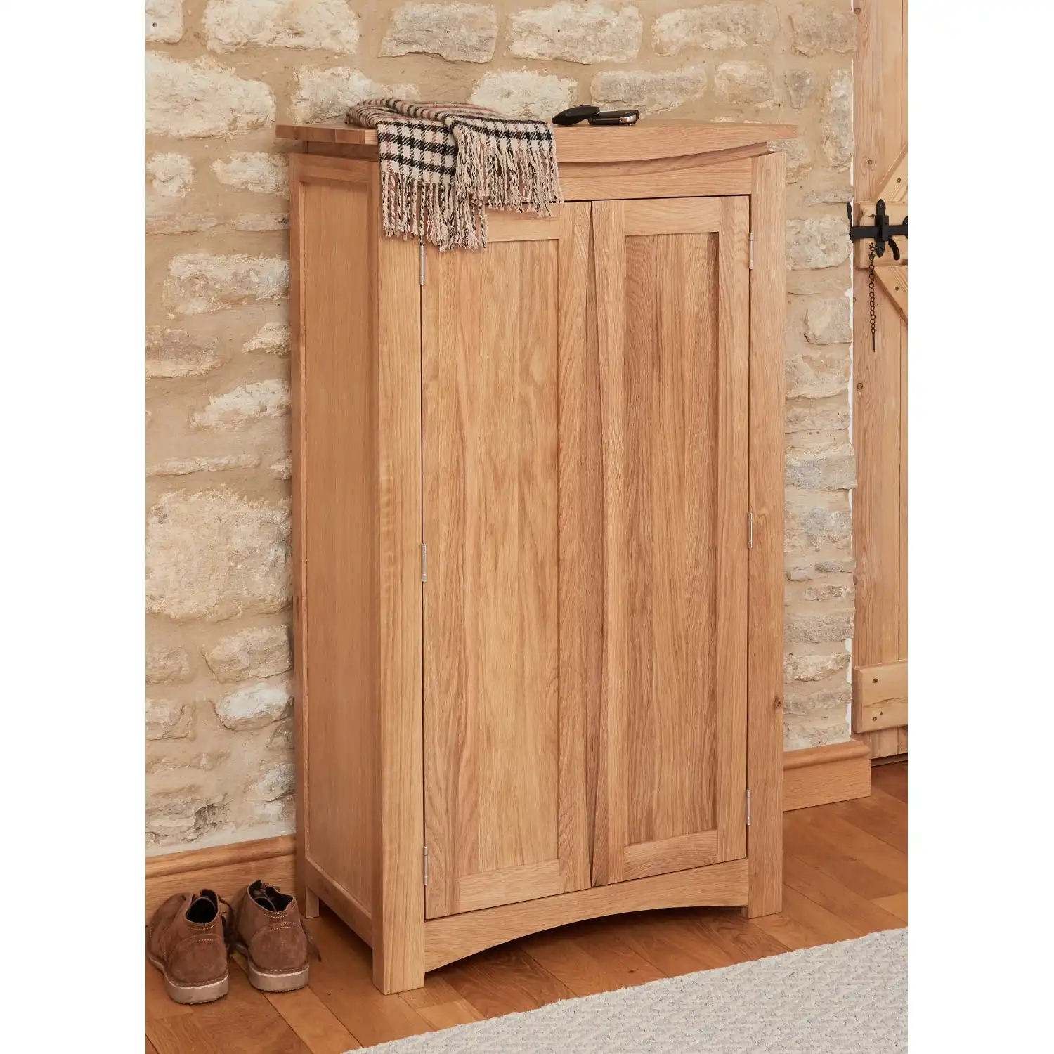 GFW Wooden Hallway Storage Organiser Cupboard Stores Up to 12 Shoes. Slim  Entryway Cabinets for Home, Oak, Grey, H108.5cm x W80cm x D25cm : Amazon.co. uk: Home & Kitchen