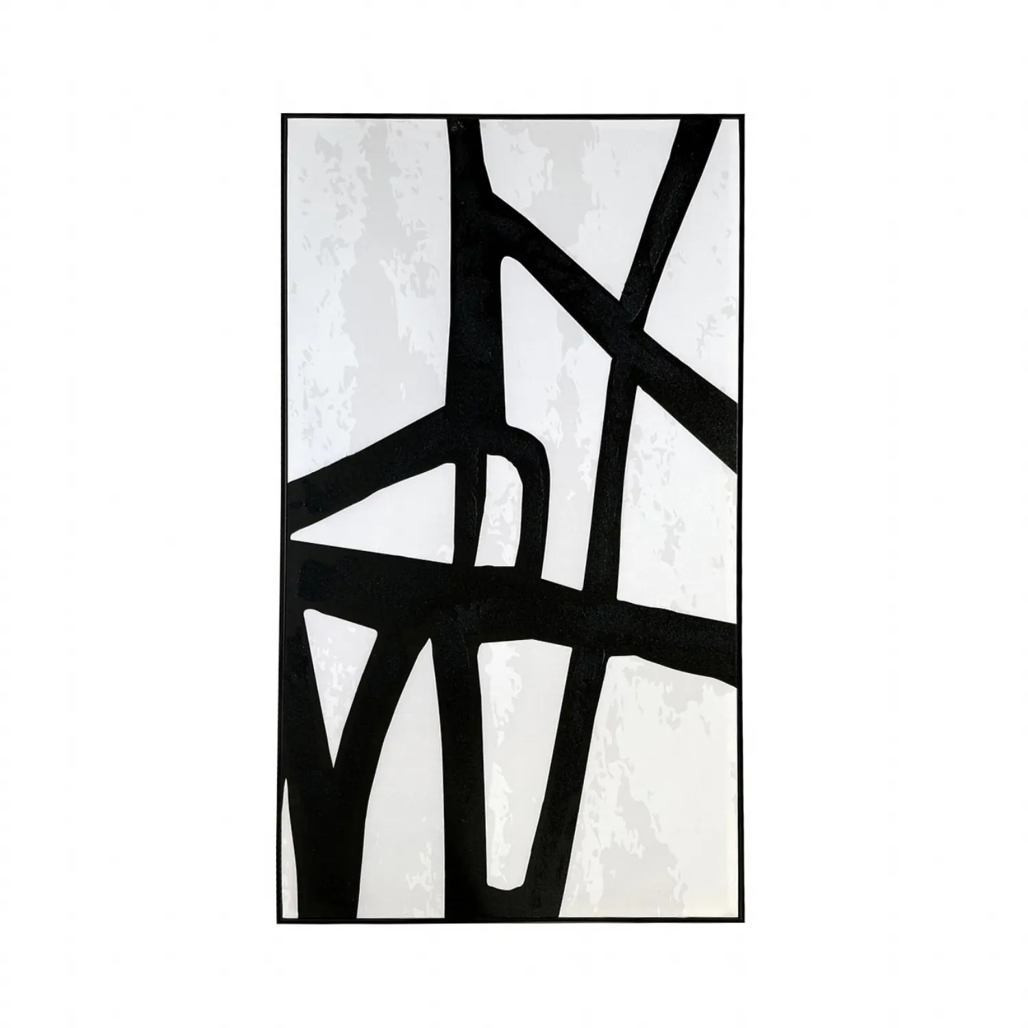 72x142 Framed Line Abstract Canvas Black And White