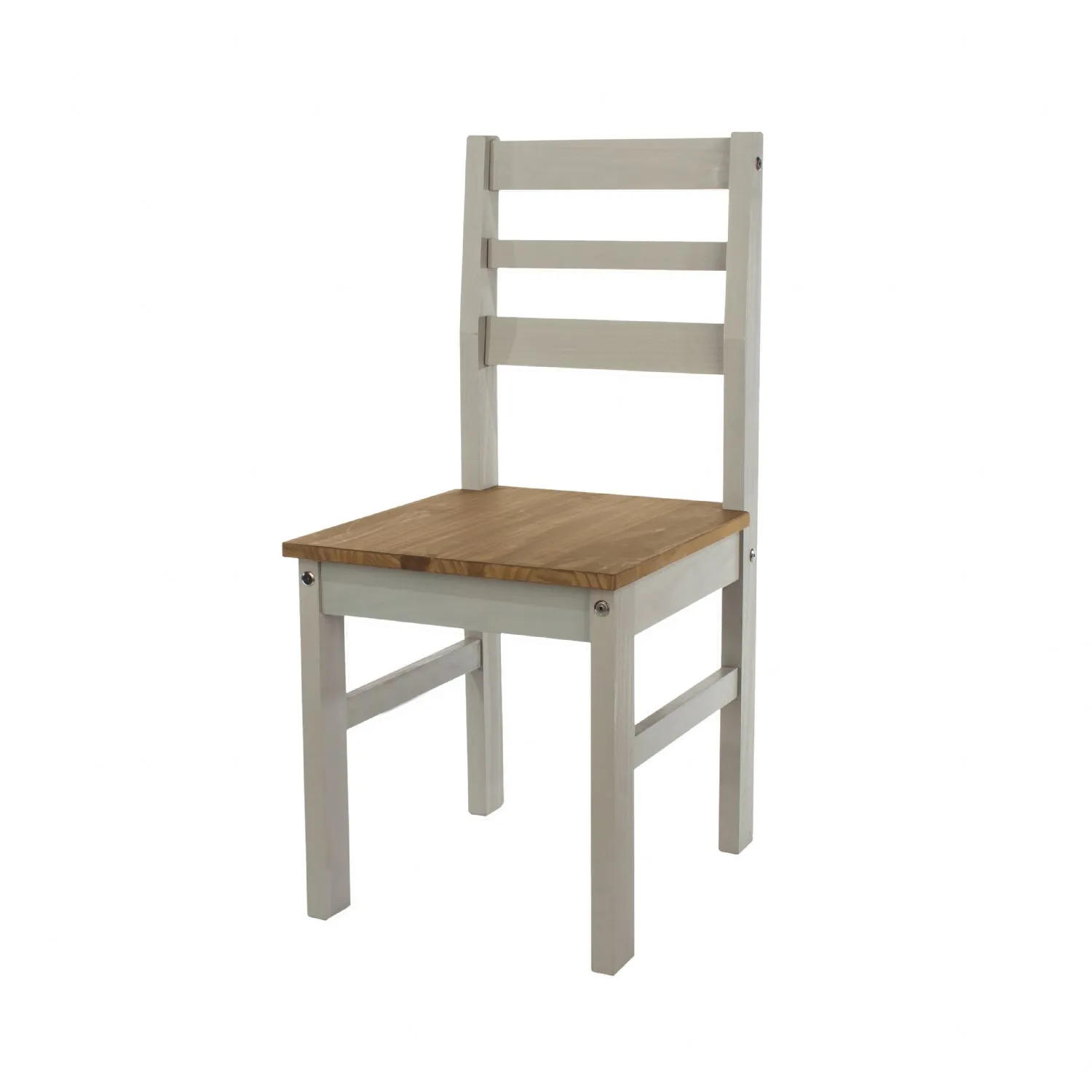 Grey Ladder Back Dining Chair Antique Wax Oak Seat
