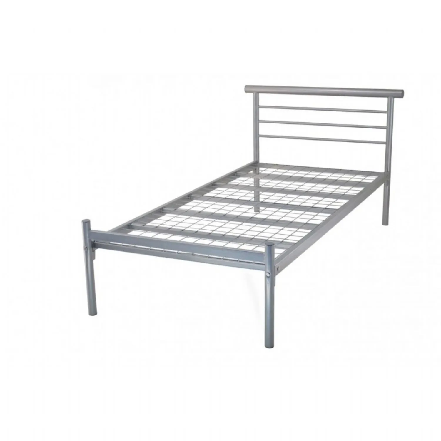 Silver Metal Mesh Based Metal Bed 2ft 6