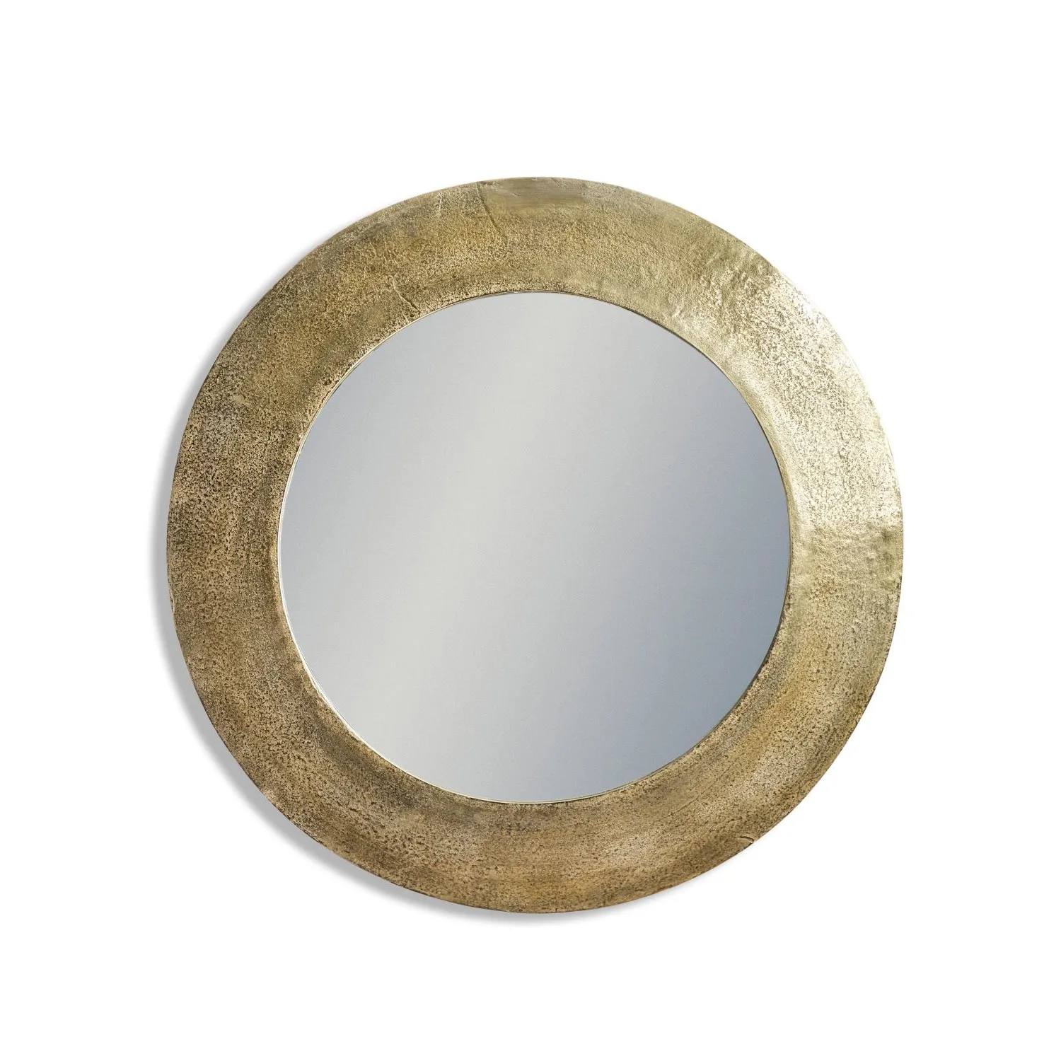 Large Round Champagne Gold Aluminium Wall Mirror