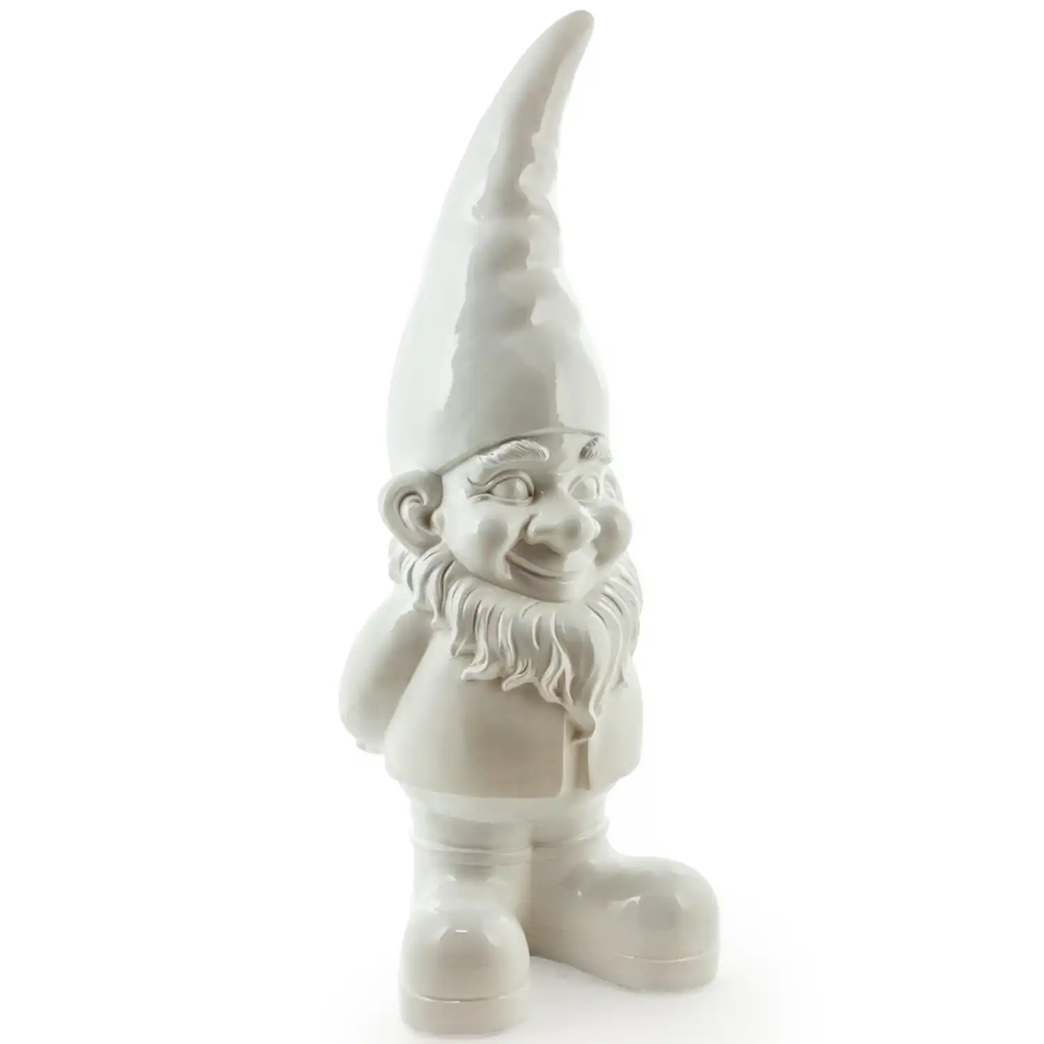 Giant White Standing Gnome Figure