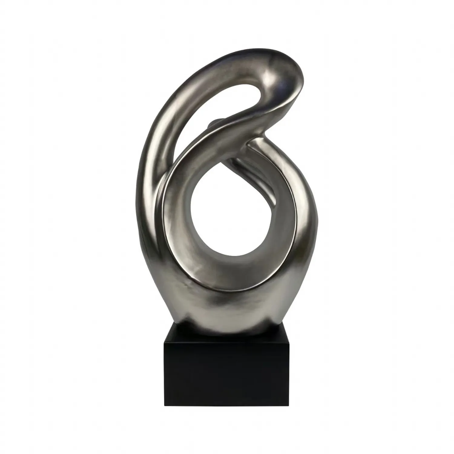 69cm Matte Silver Abstract Sculpture