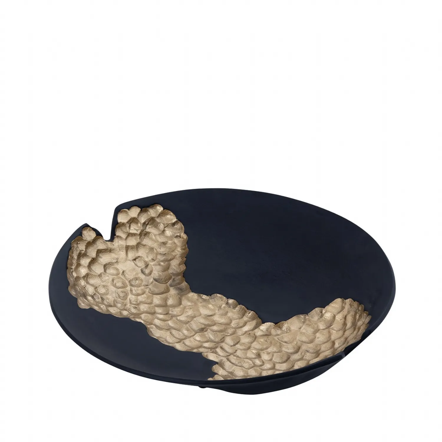 40cm Black With Gold Metal Dish