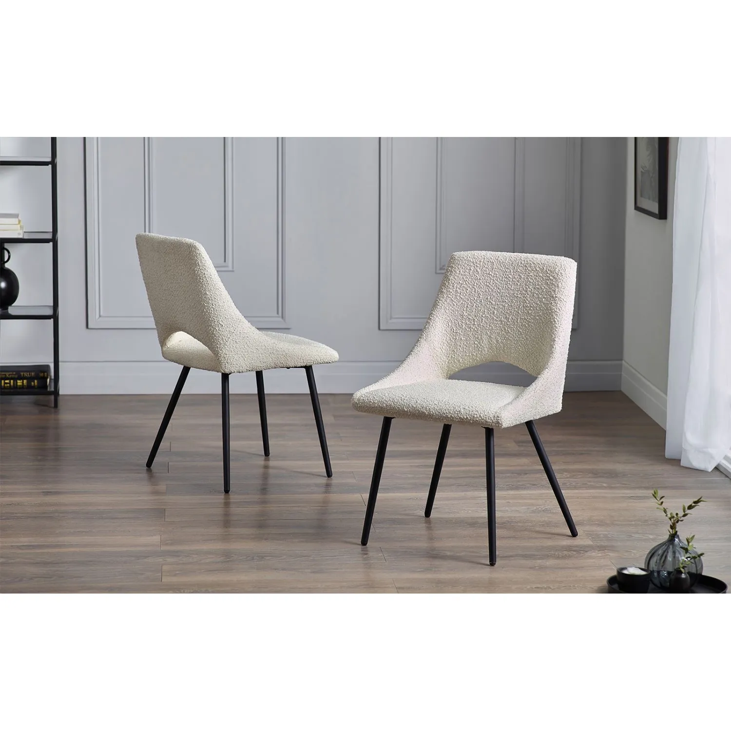 Iris Boucle Dining Chair Ivory