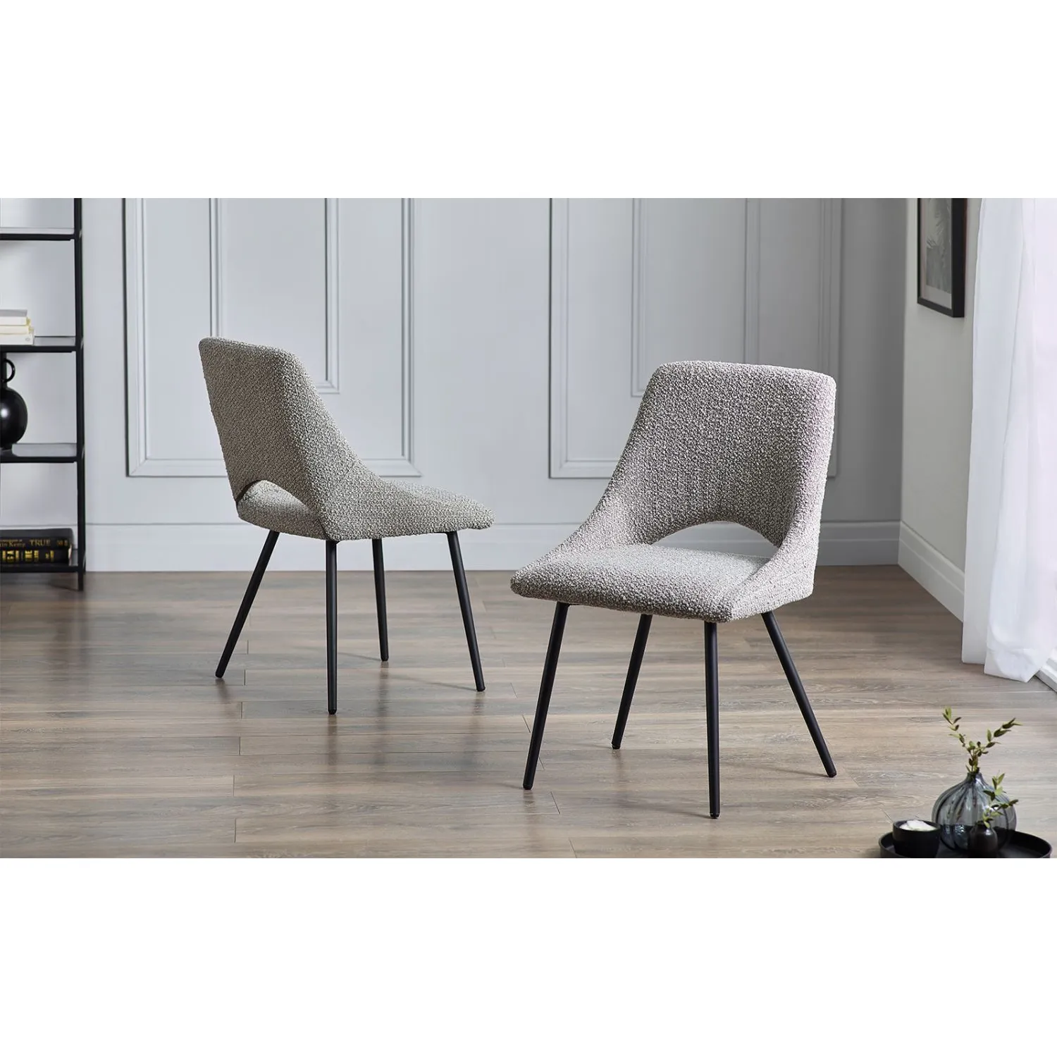 Iris Boucle Dining Chair Grey