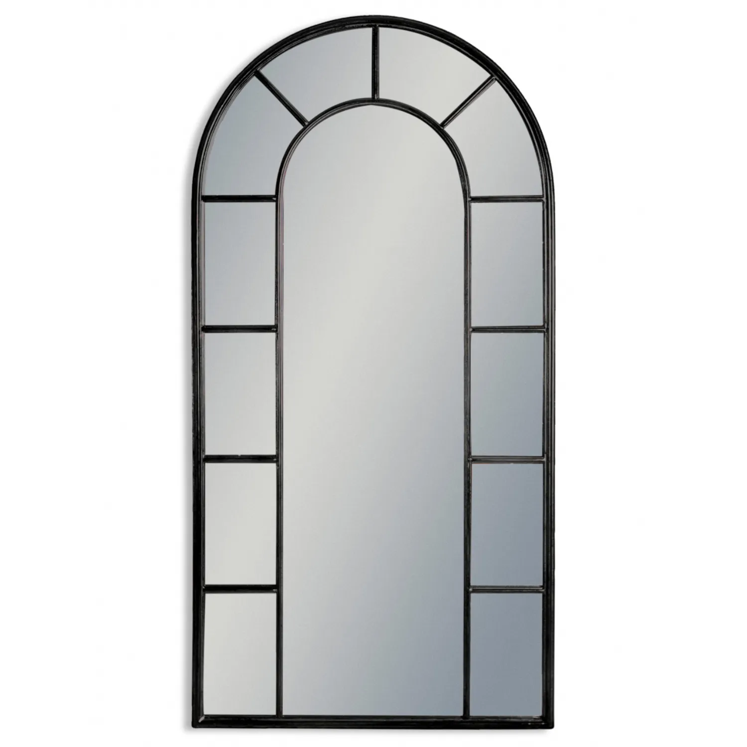 Black Arched Top Window Wall Mirror