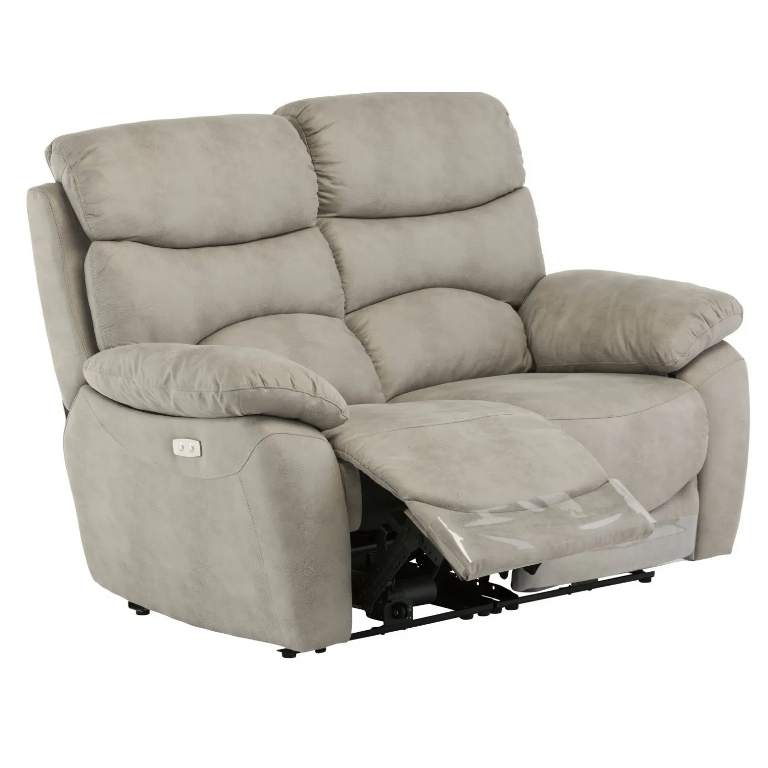 Light Grey Soft Fabric Electric 2 Seat Sofa