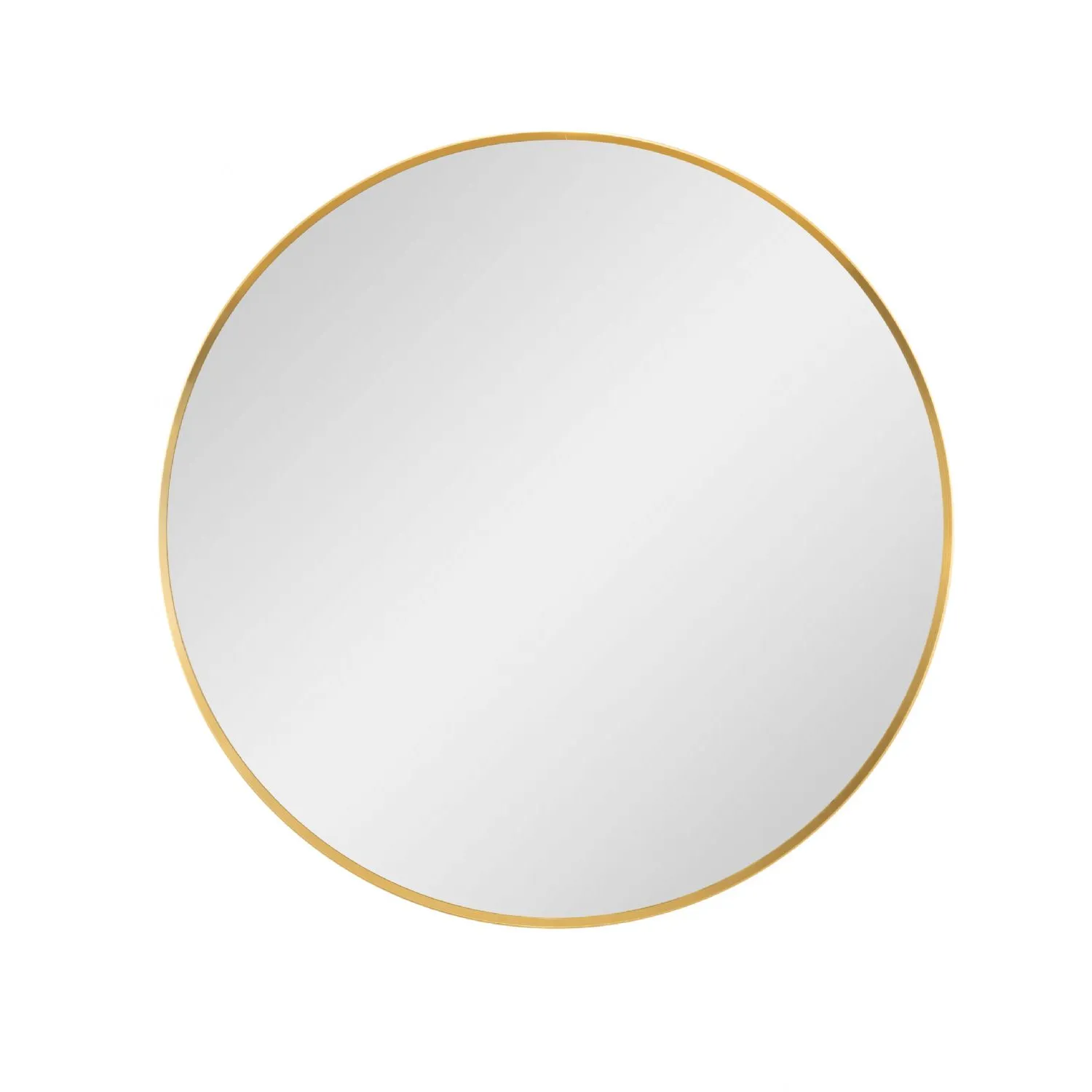 Extra Large Round Gold Metal Flare Framed Broadway Wall Mirror
