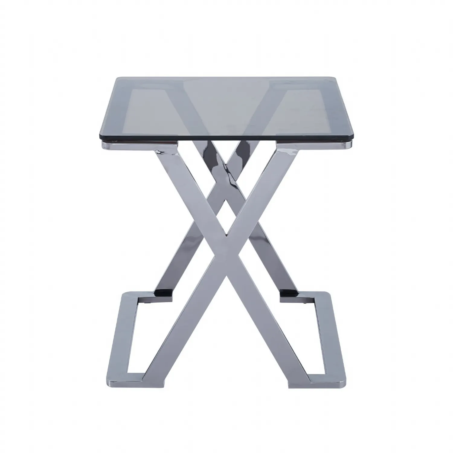 Axel Grey Gunmetal With Smoke Glass End Table
