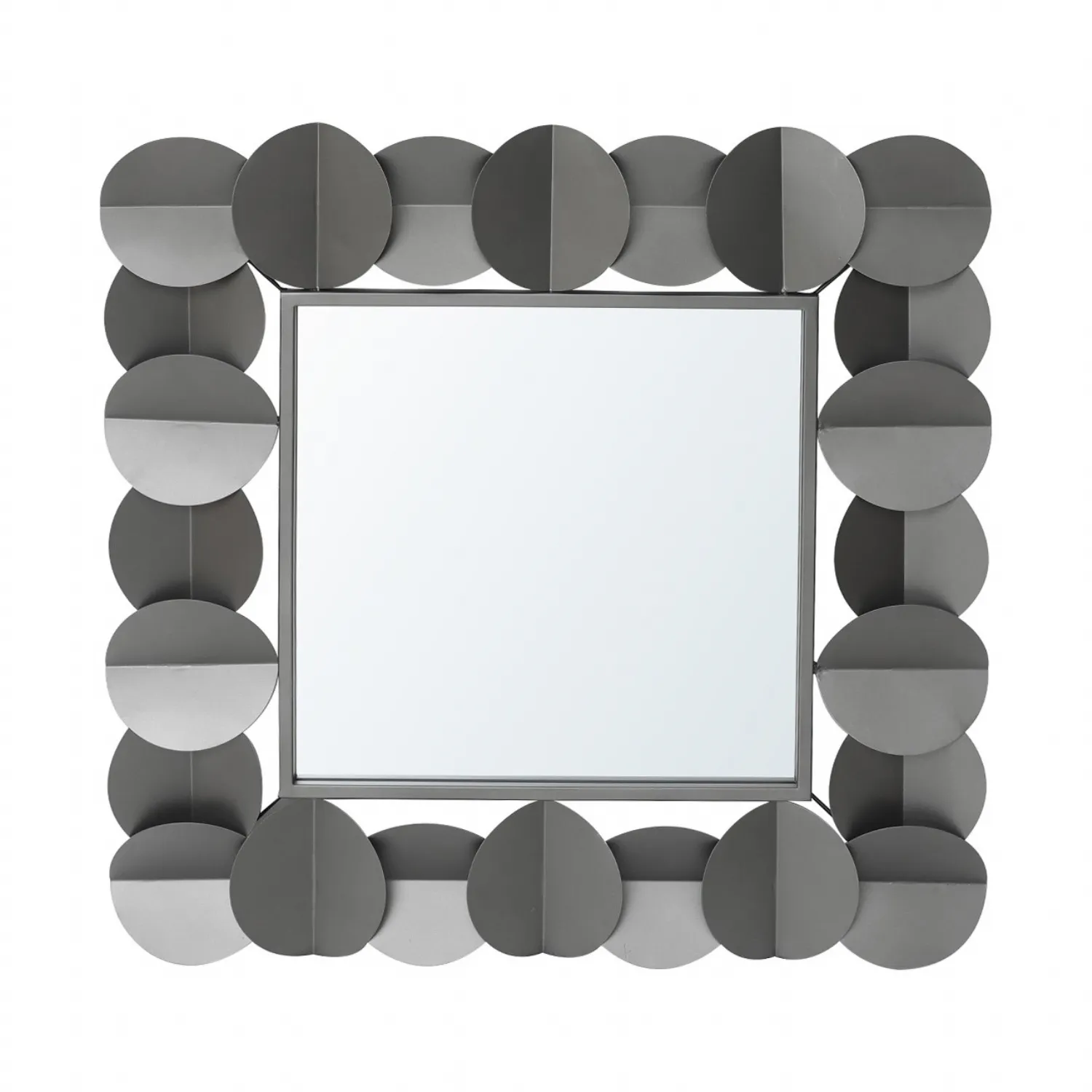 76. 2cm Grey Gunmetal Square Wall Mirror