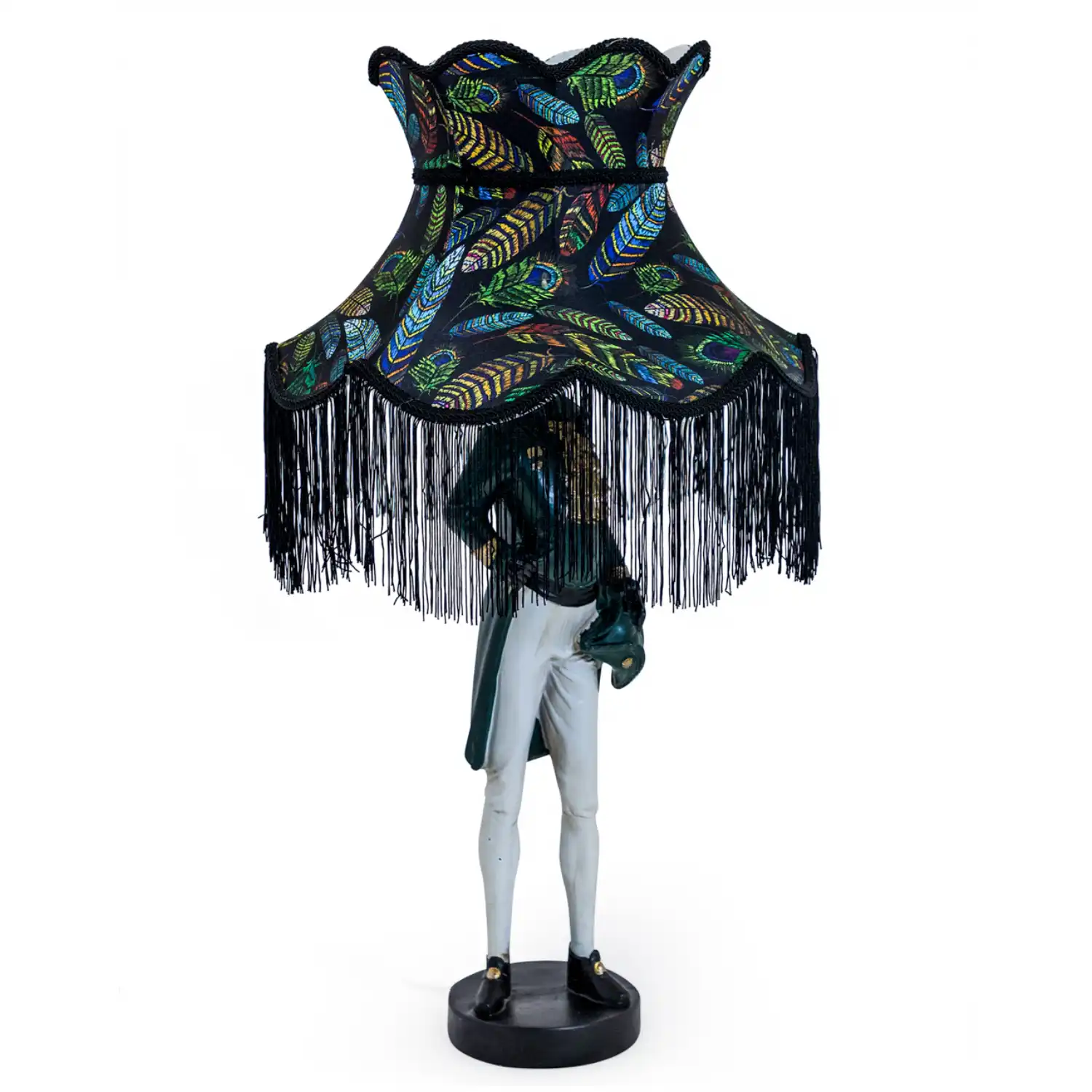 Gentry Figure Table Lamp with Feather Shade