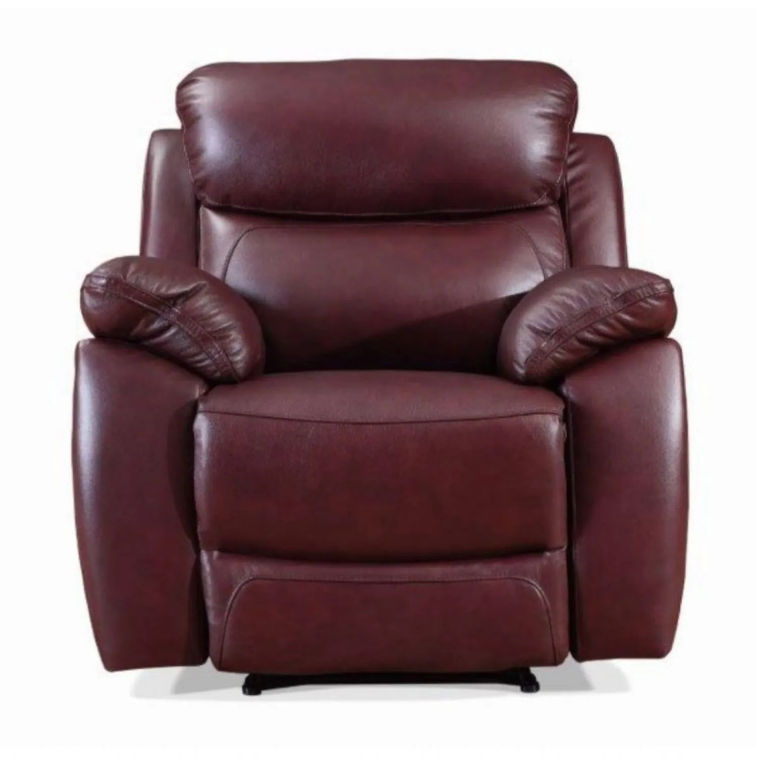 Leather Reclining Armchairs in Burgundy or Tabac Brown