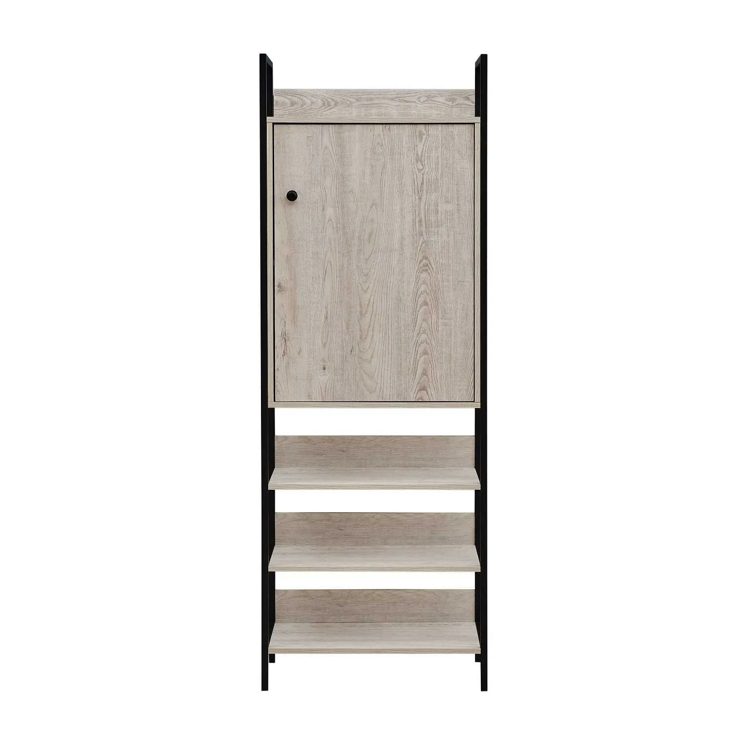Modern Style Distressed Ash Oak Wood 1 Door 3 Shelf Storage Cabinet 180 x 63.8cm