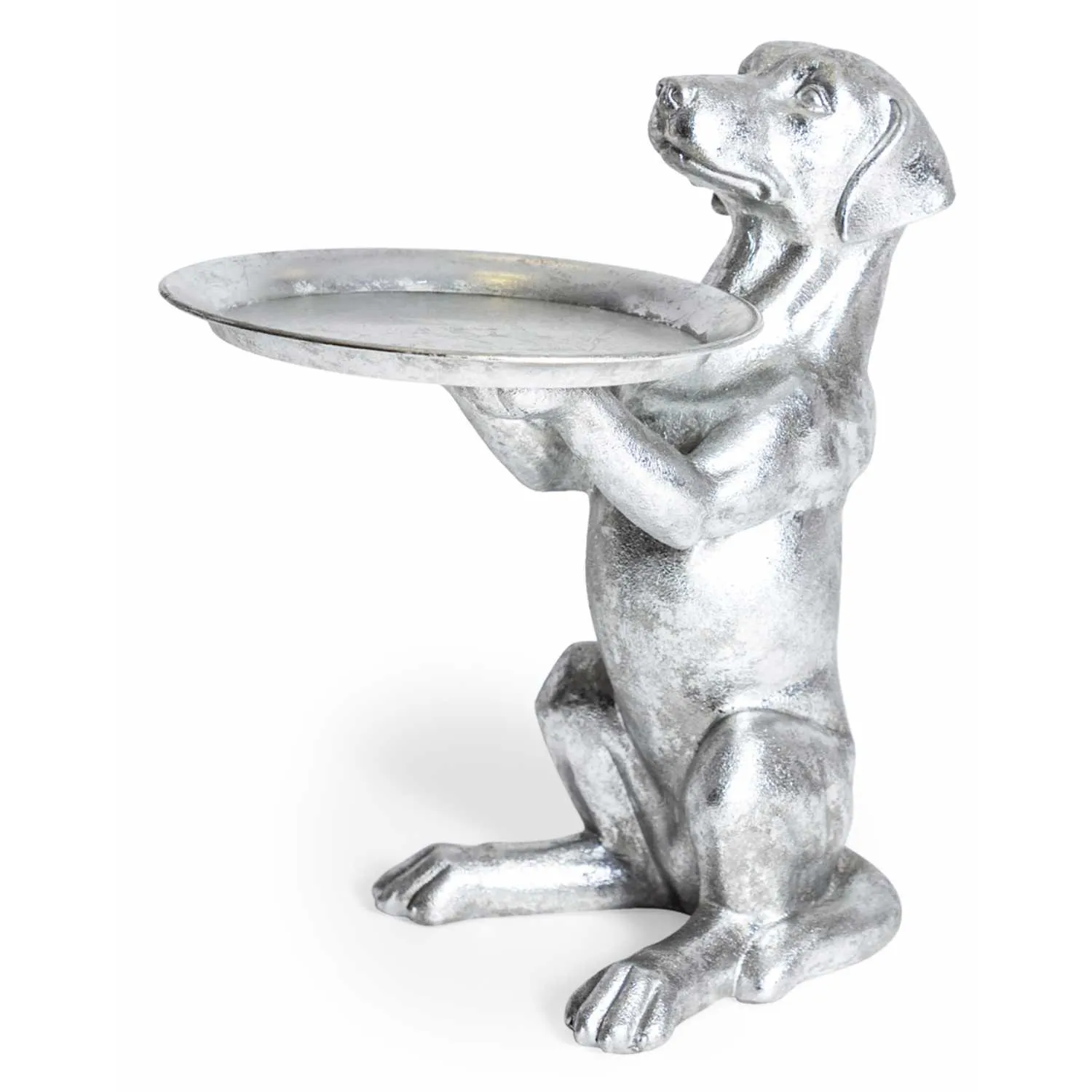 Silver Labrador Dog Holding Tray