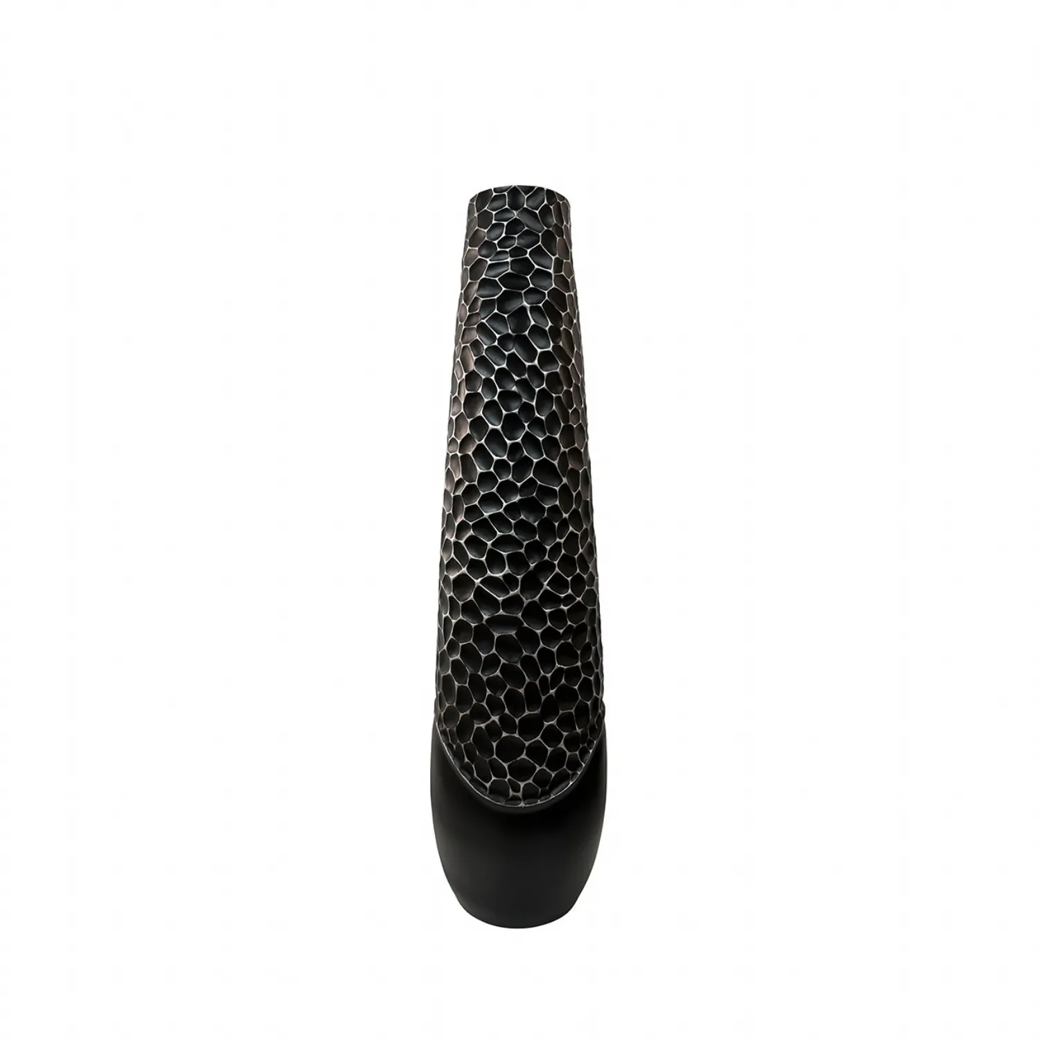 78cm Matte Black With White Lining Polyresin Vase