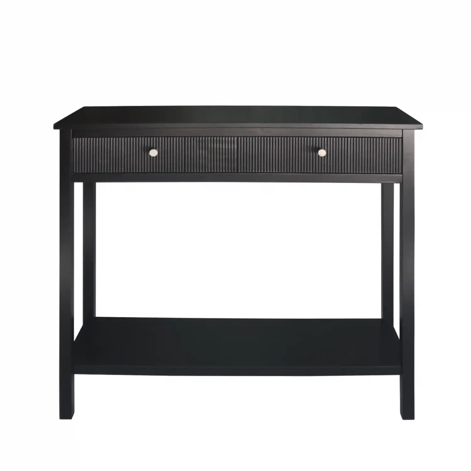 Black Wood 2 Drawer Console Table
