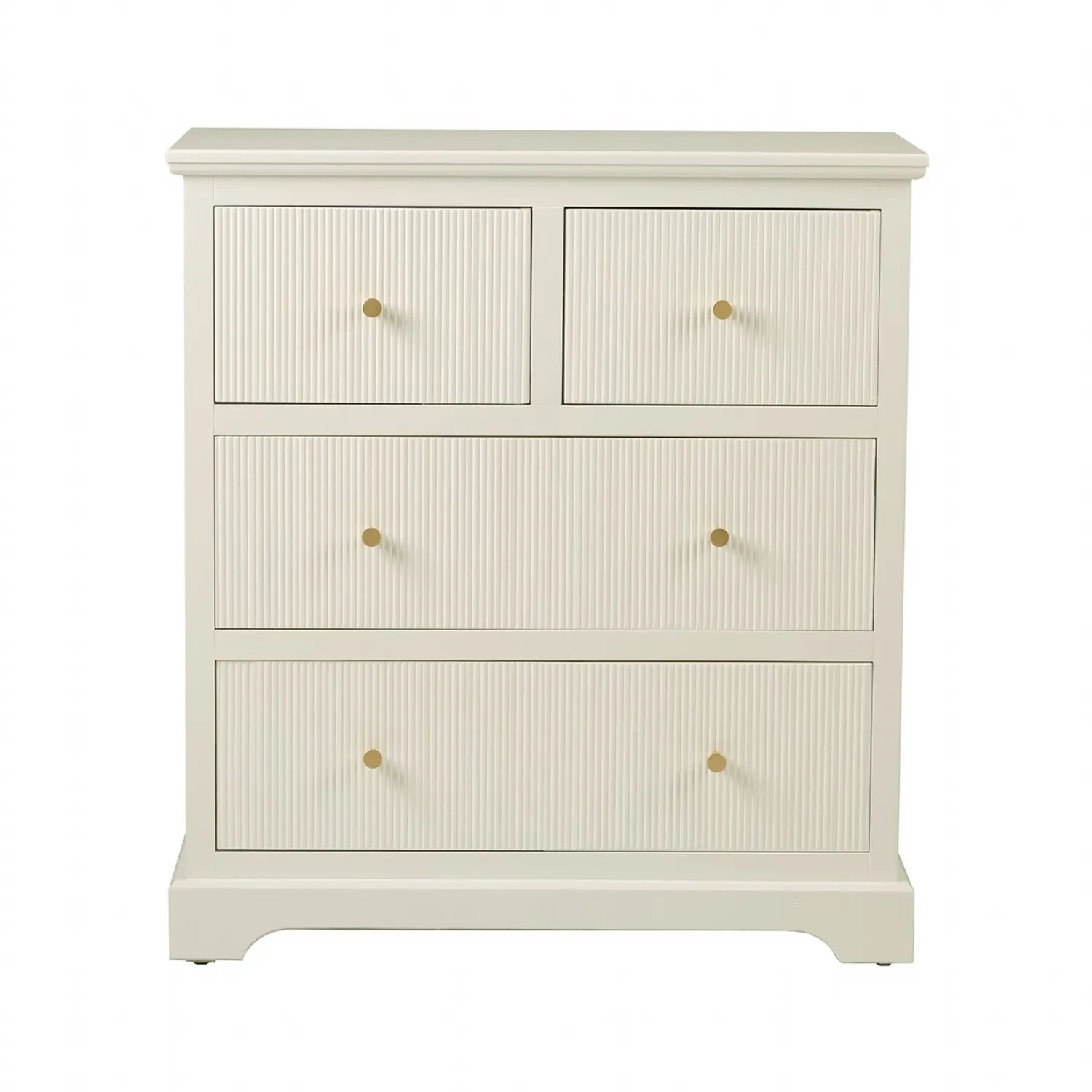Lindon 4 Drawer Chest Cabinet White With Gold Handles