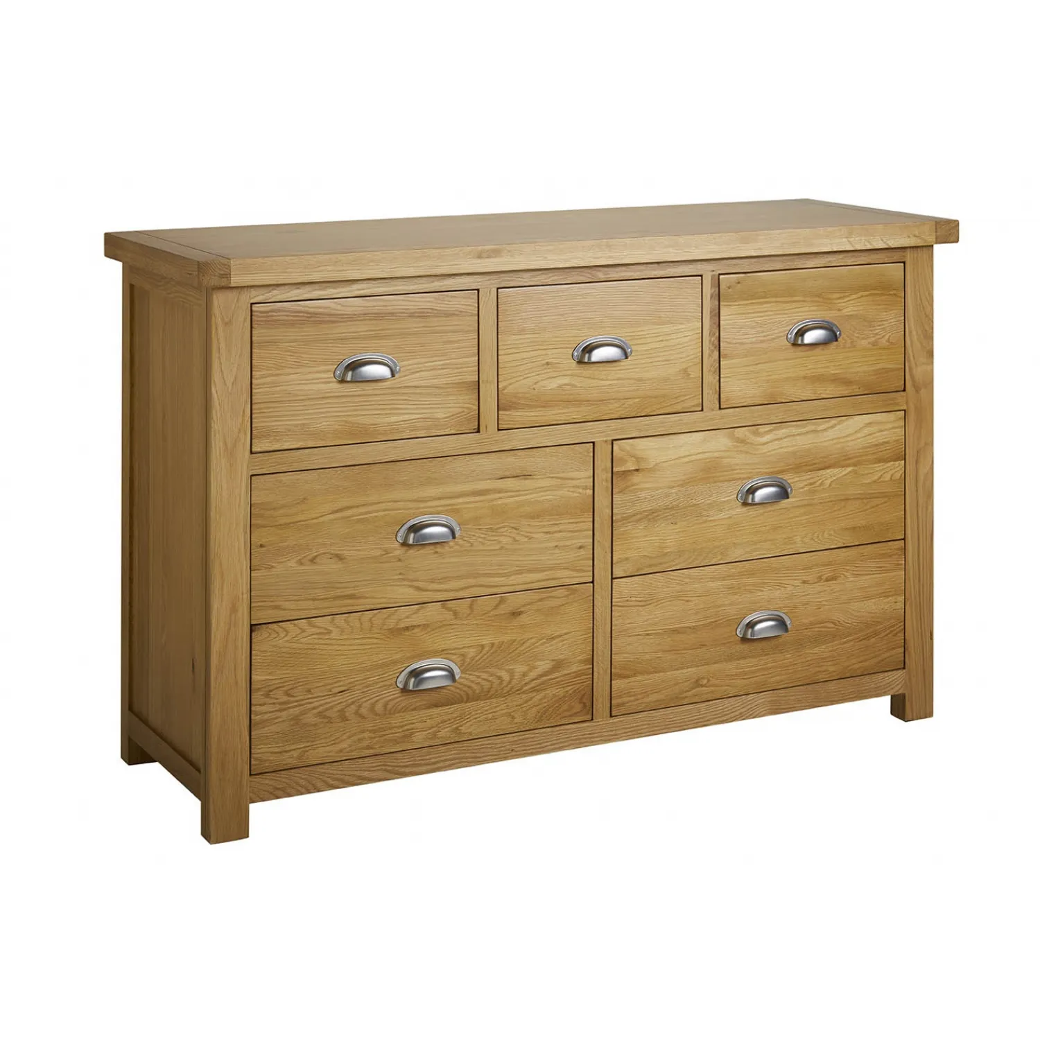 Solid Oak 3 over 4 Drawer Chest
