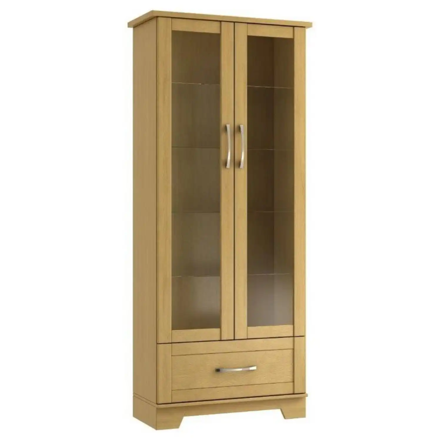 Lichfield Oak or Cashmere 2 Door Tall Display Cabinet
